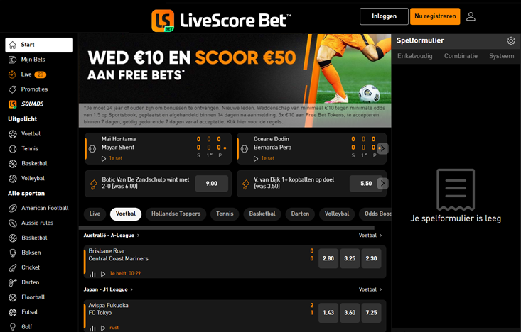 Screenshot LiveScore Bet